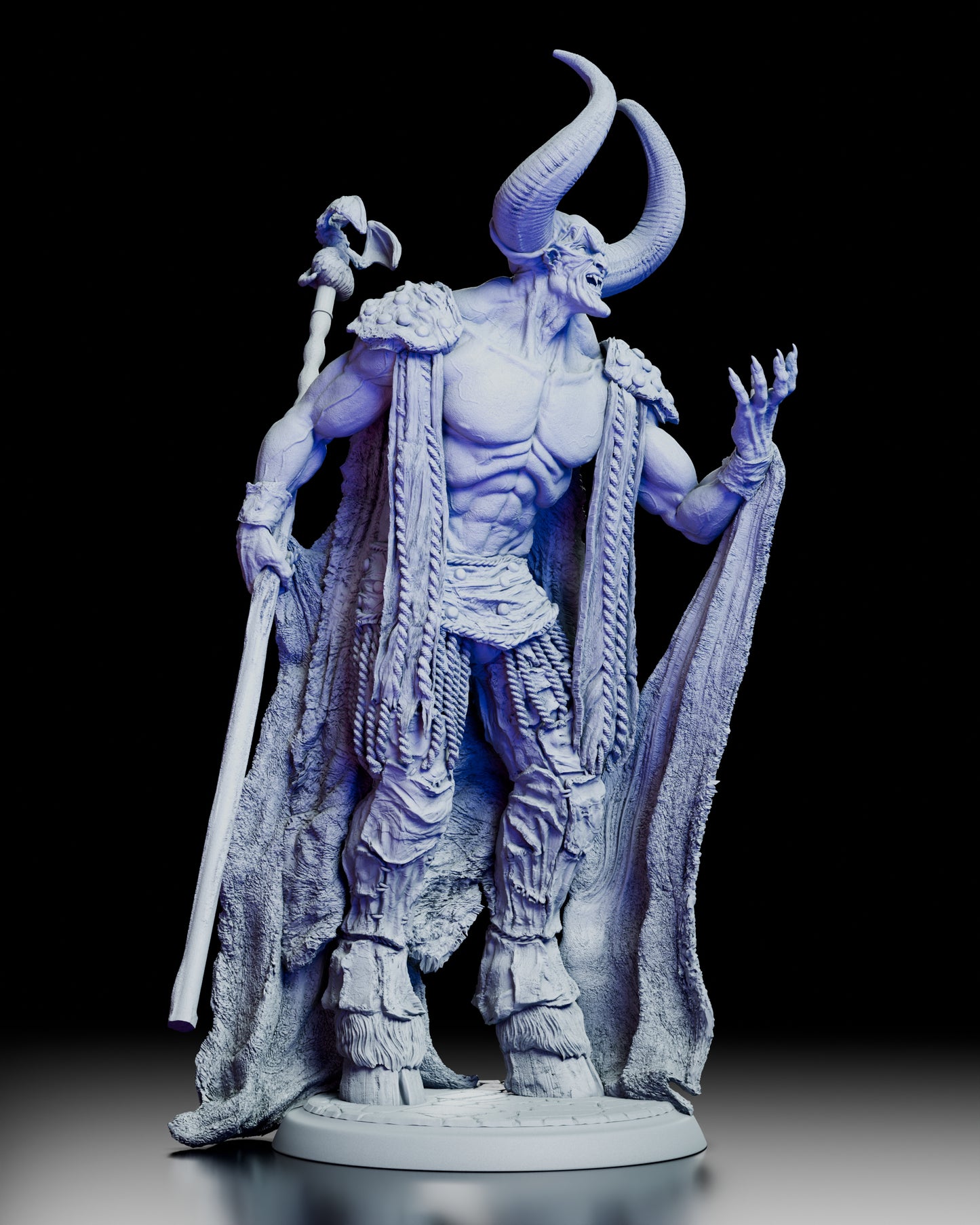 Right side view of The Lord of Darkness resin kit displaying pose and costume textures