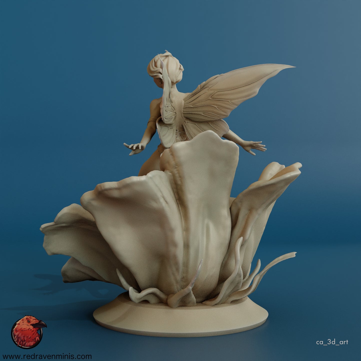 Rear view of the Enchanted Fairy resin model kit, displaying the sculpted details and graceful stance.