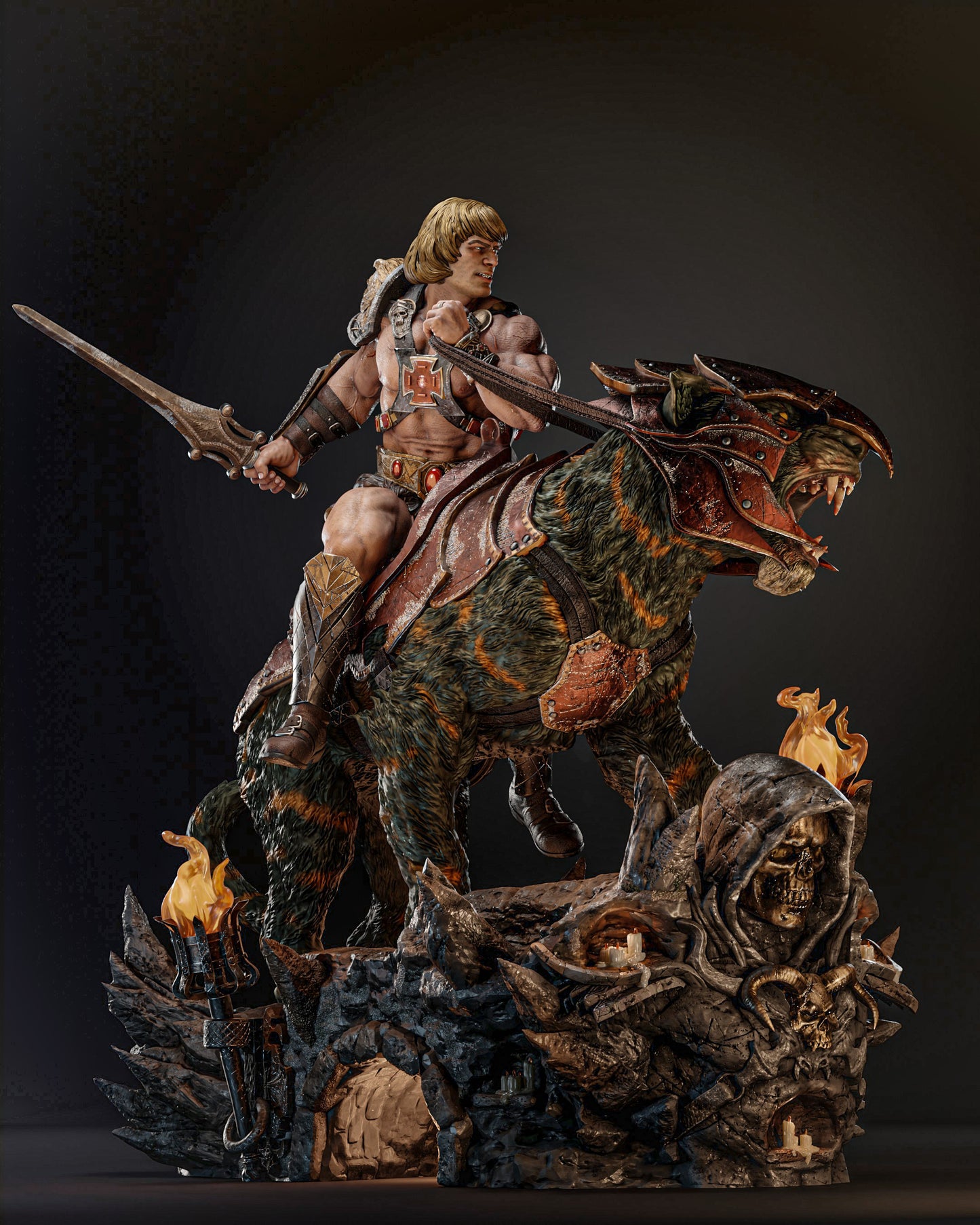 He-Man on Battle Cat - Premium Resin Figure Model Kit