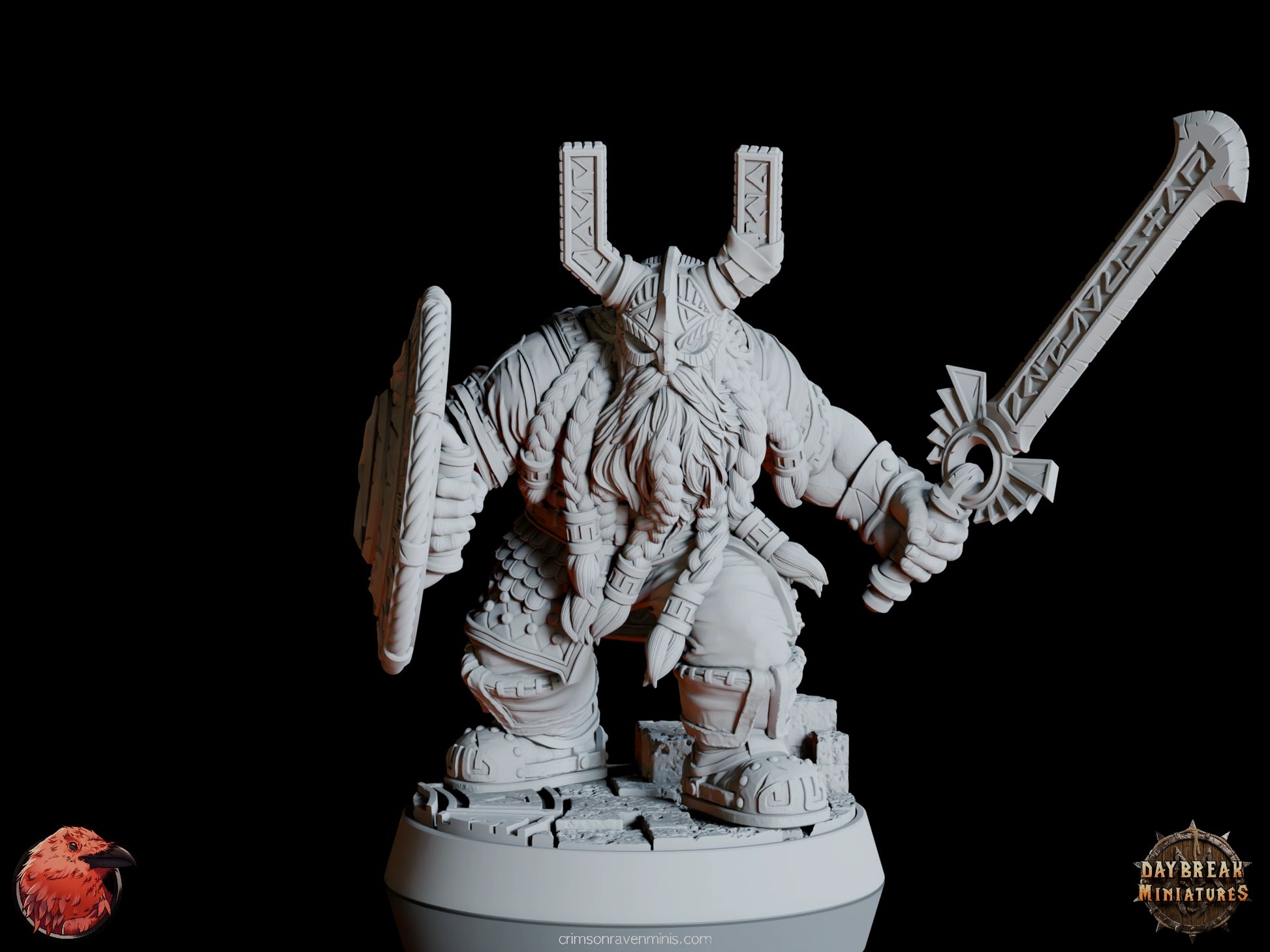 Eino Ravenblade 32mm dwarf miniature