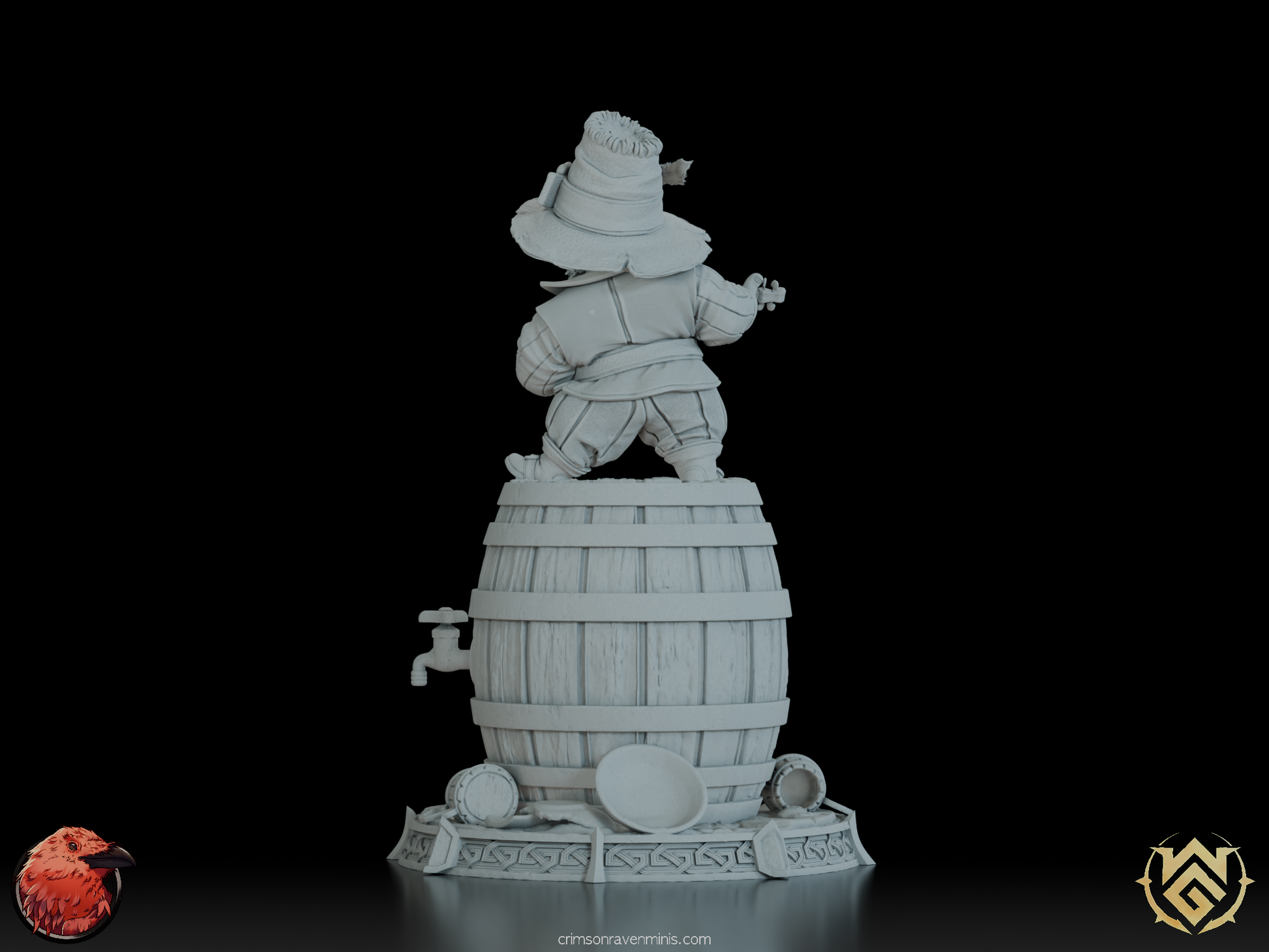 • “Rock Gnome Bard standing atop barrel with fiddle, ready for a tavern performance”