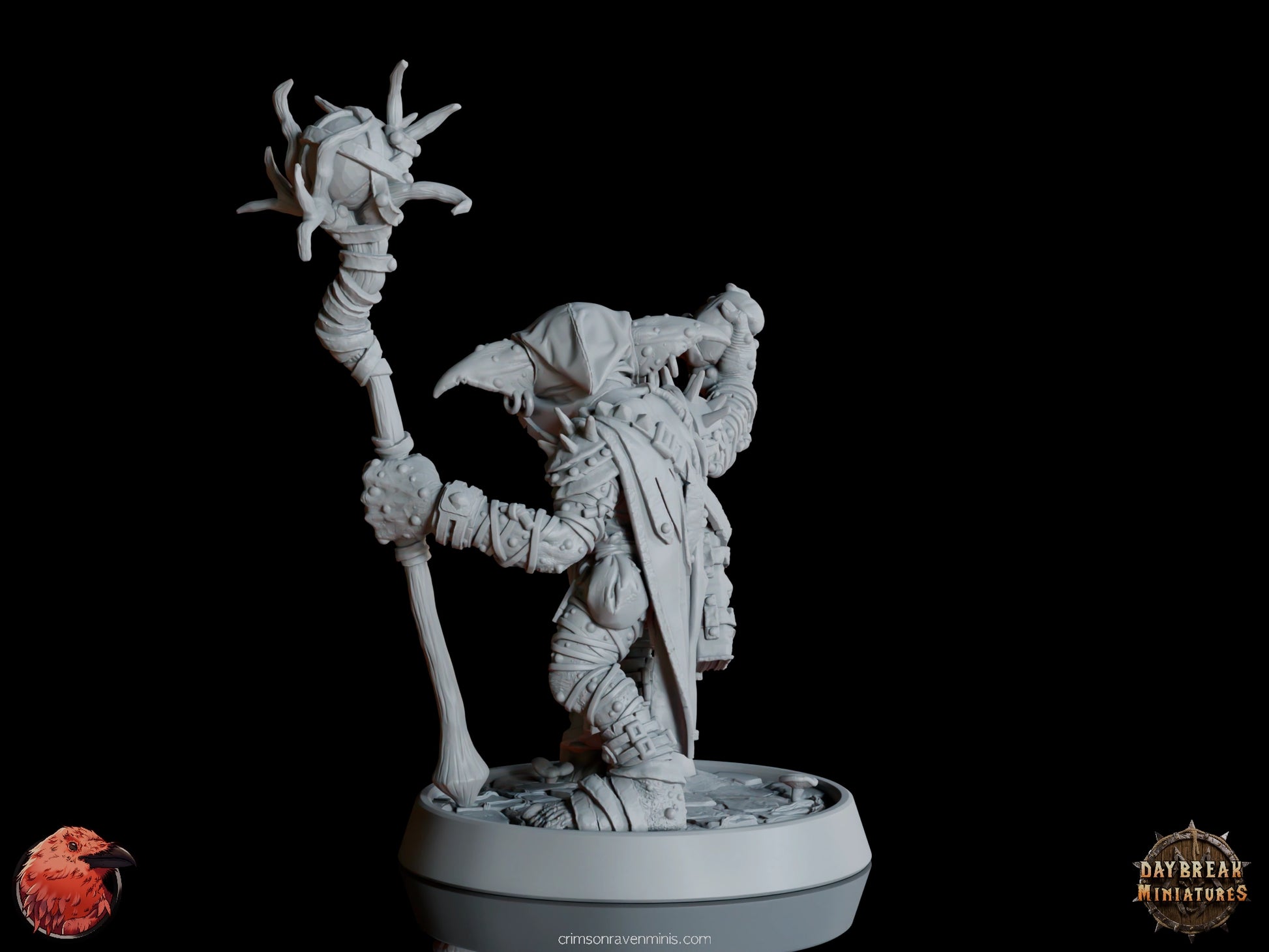 Gauen da Traedzle goblin shaman standing on a circular base  