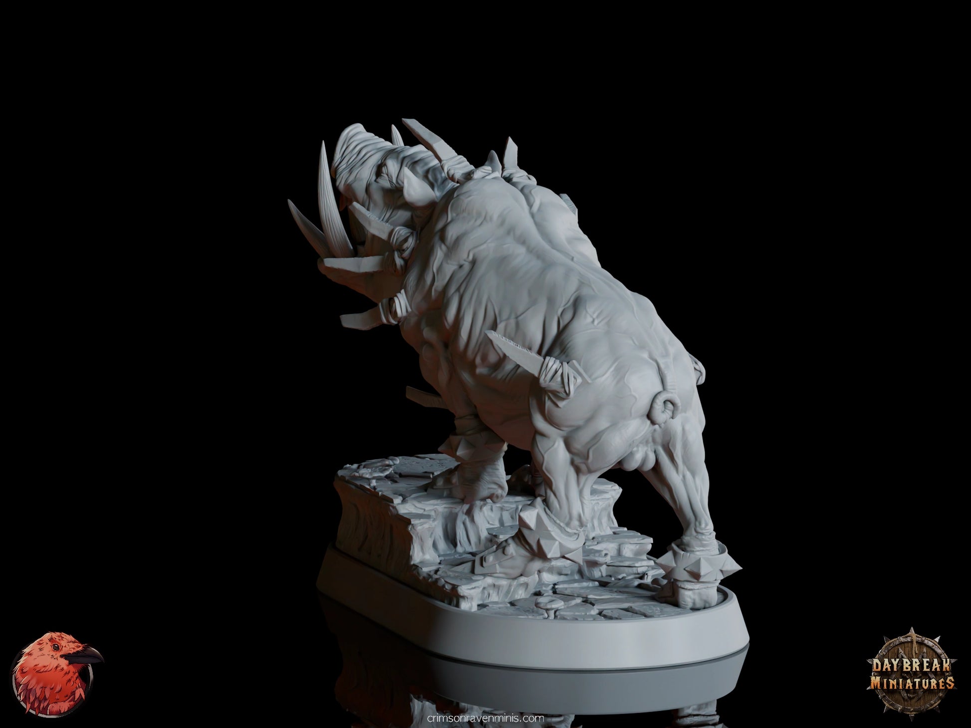 Nickis da Traedzle war pig, rear angle view on base  