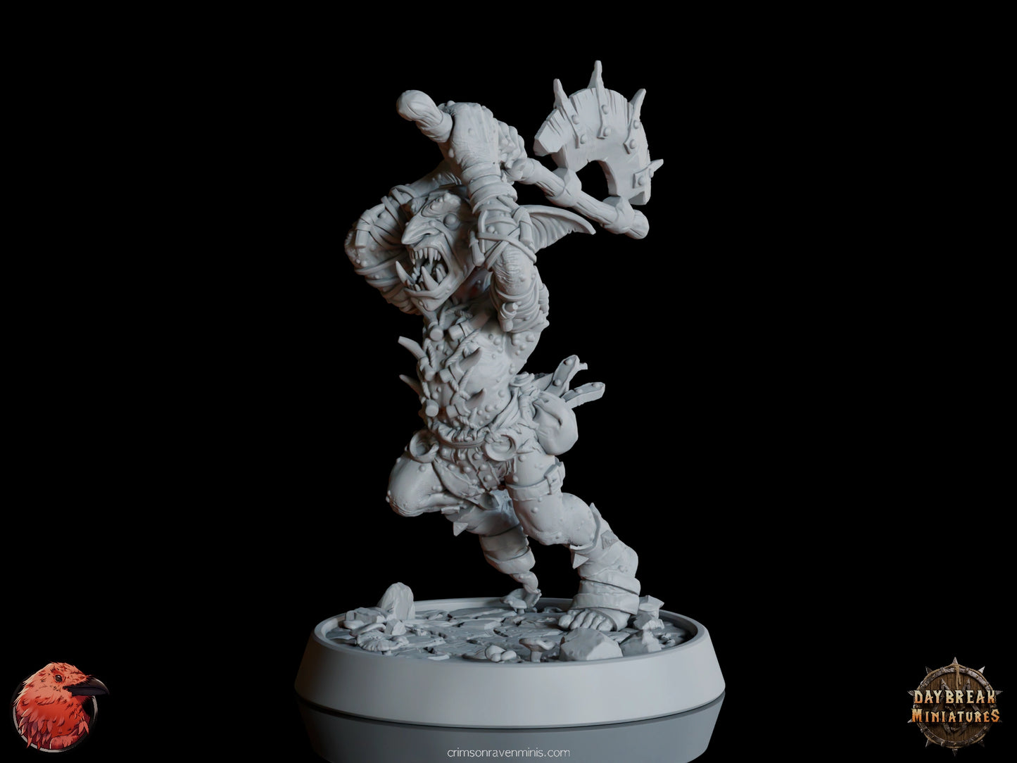 Orleg da Traedzle goblin warrior charging, front angle view