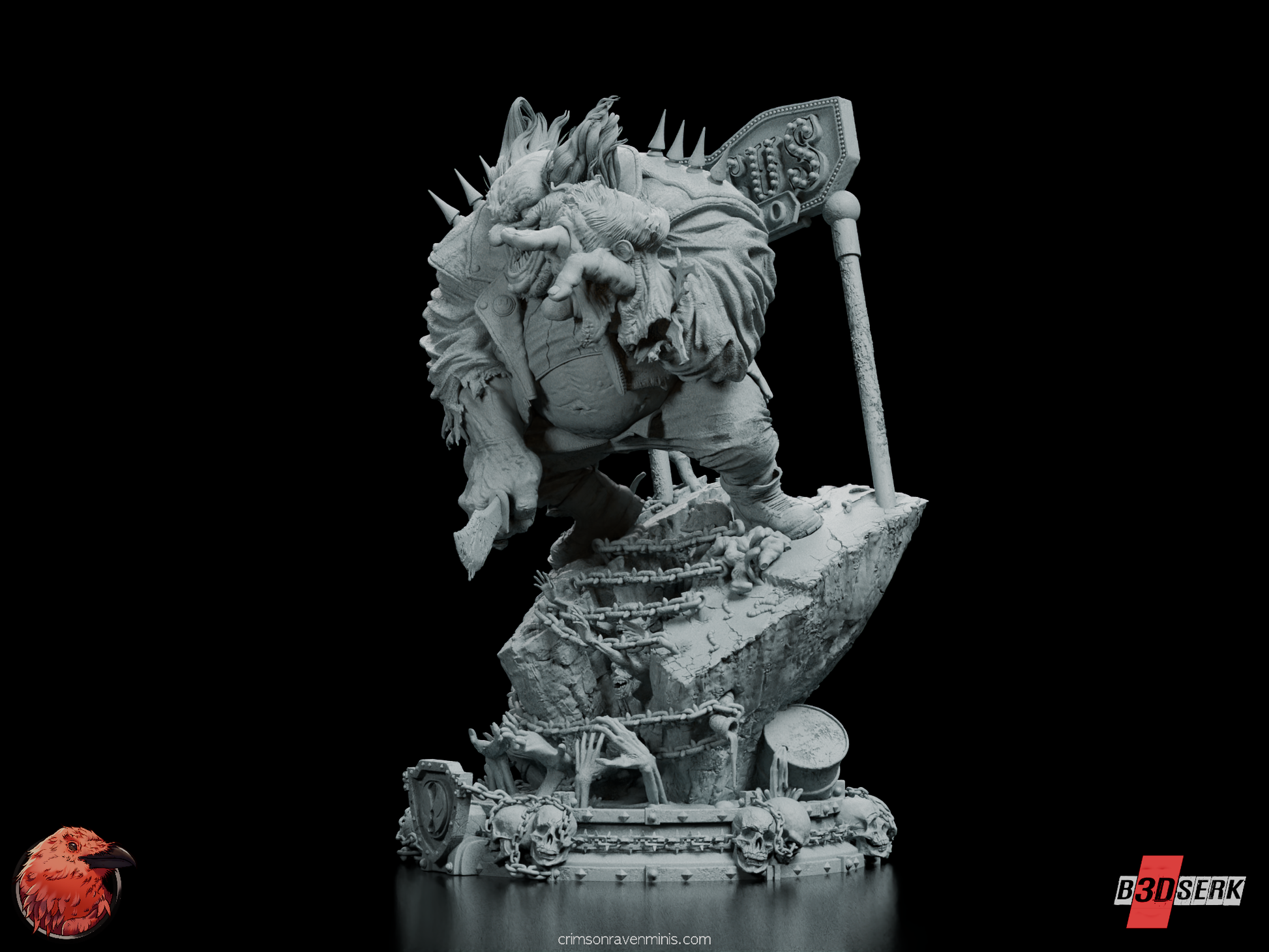 Left front angle of the Violator Clown figure kit, highlighting the grotesque grin, sharp claws, and detailed base.