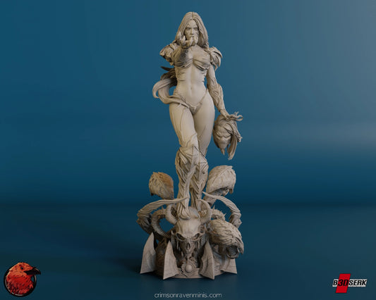 Front view of the Witchblade - Sara Pezzini resin model kit, showcasing intricate details and dynamic pose.