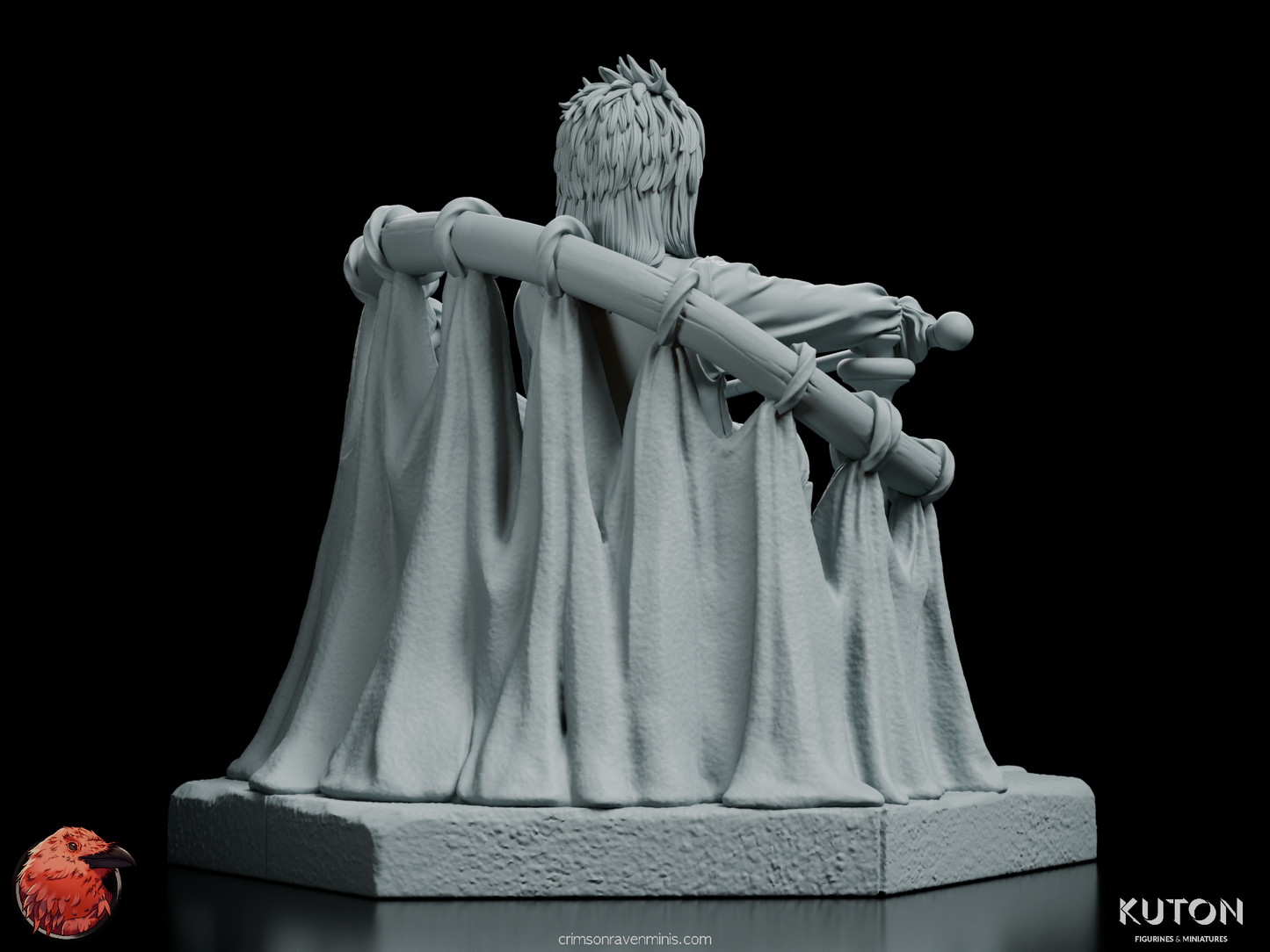 Side view of The Goblin King figurine highlighting his relaxed pose and throne details