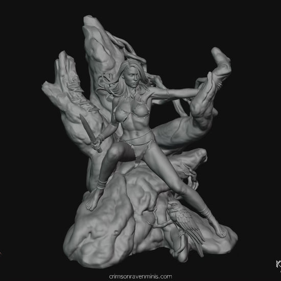 video showing details of Jungle Girl resin figure model kit.