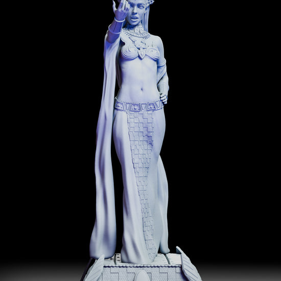 Full 360-degree turntable view of Akasha, Queen of the Damned resin figure showing complete sculpt, pose, and costume detail from all angles