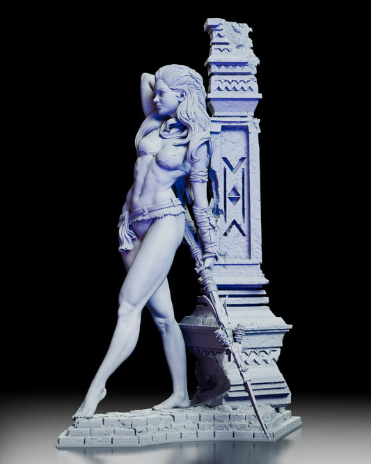 Full 360-degree turntable of Aloy resin figure kit by CA3D Art showcasing sculpt, textures, and dynamic pose from all angles