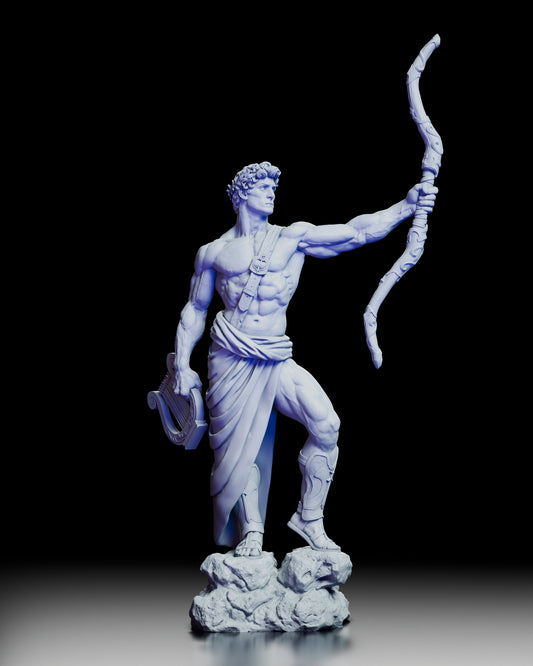 360 degree turntable view of Apollo The Divine Archer showing the full sculpt and divine posture