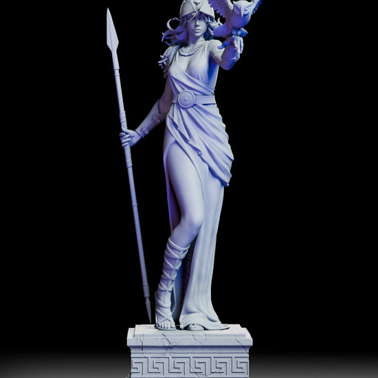 360 degree turntable video showcasing the full Athena Keeper of Wisdom sculpt from every angle