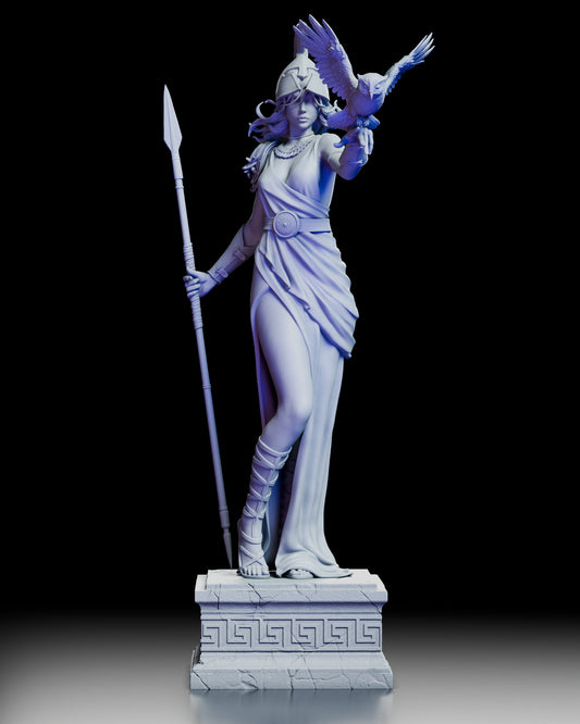 360 degree turntable video showcasing the full Athena Keeper of Wisdom sculpt from every angle