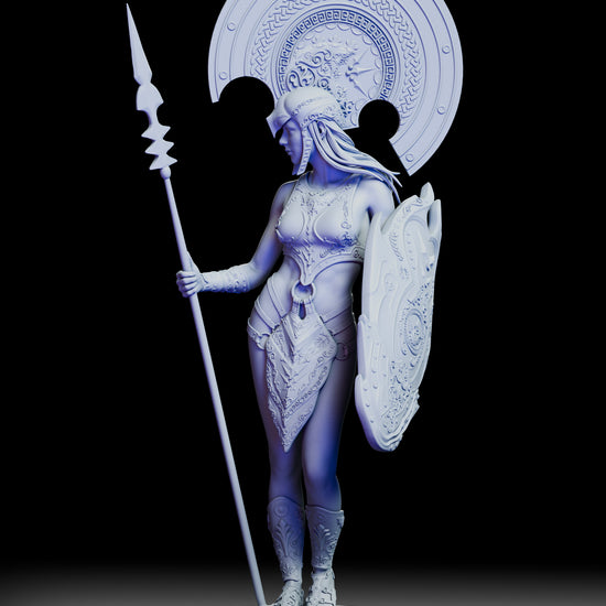 360 degree turntable video of Enyo goddess of war resin figure showing full sculpt and intricate design