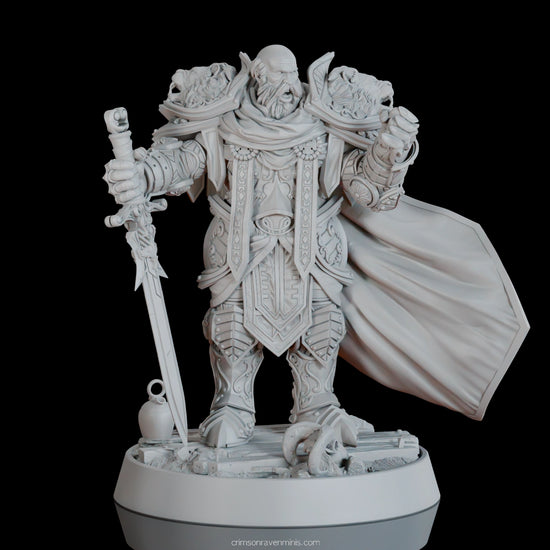 360 video of Erasmus du Tranchant miniature holding a large sword