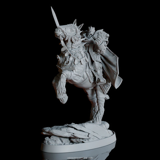 360 video of Grand Prêtre Ferdinand du Lion d'Argent on horseback with a raised sword