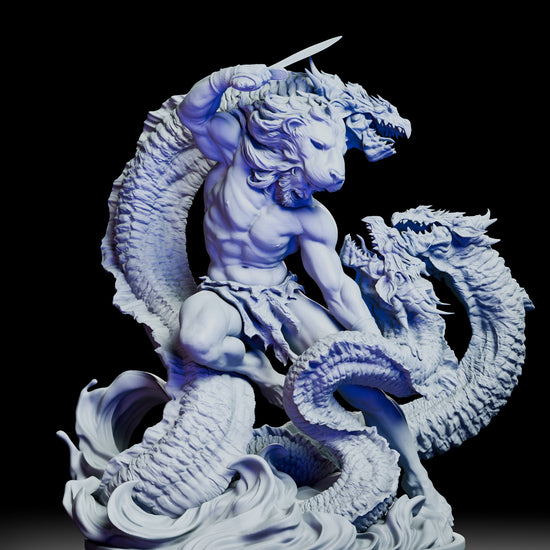 360-degree turntable view of Heracles The Hydra’s Bane showing the full composition of the battle between hero and Hydra