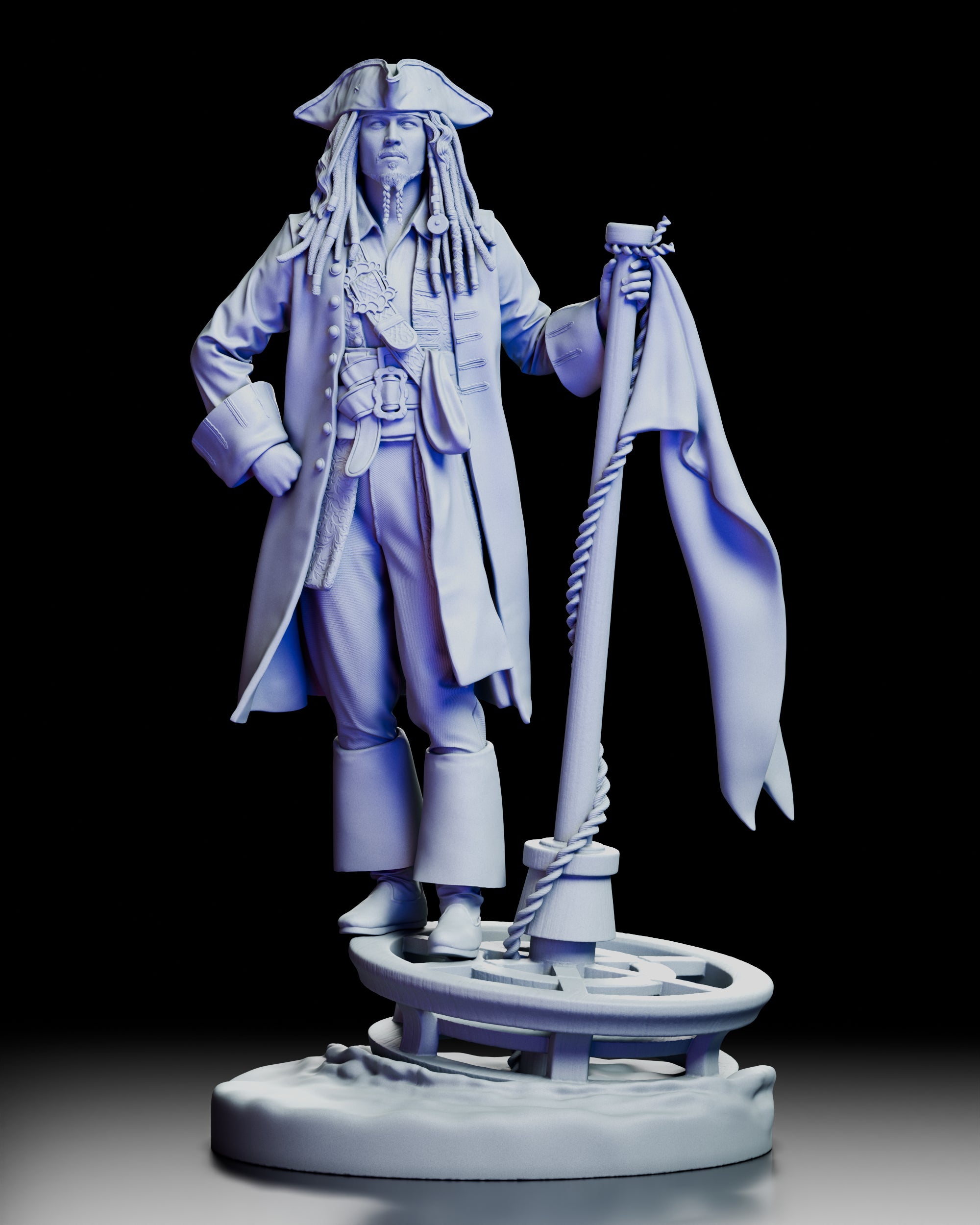 Captain Jack Sparrow figure model kit turntable video.