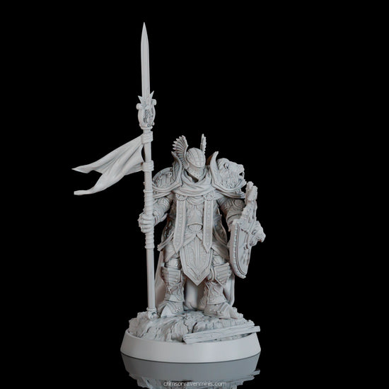 360 video of Colonel Thiery du Lion d'Argent miniature with a spear and shield