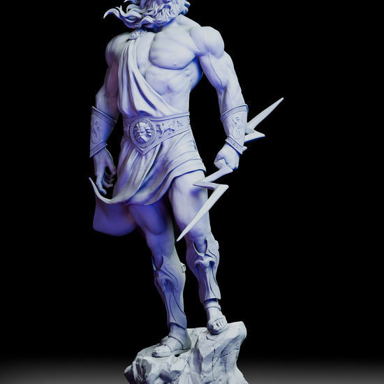 360 degree turntable video of Zeus figure model kit displaying full sculpt and dynamic design