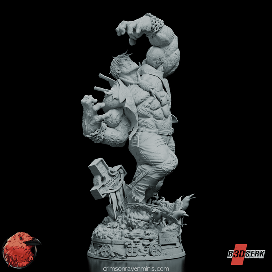 360-degree turntable view of the Solomon Grundy figure model kit showcasing intricate sculpting, dynamic pose, and detailed textures from every angle.