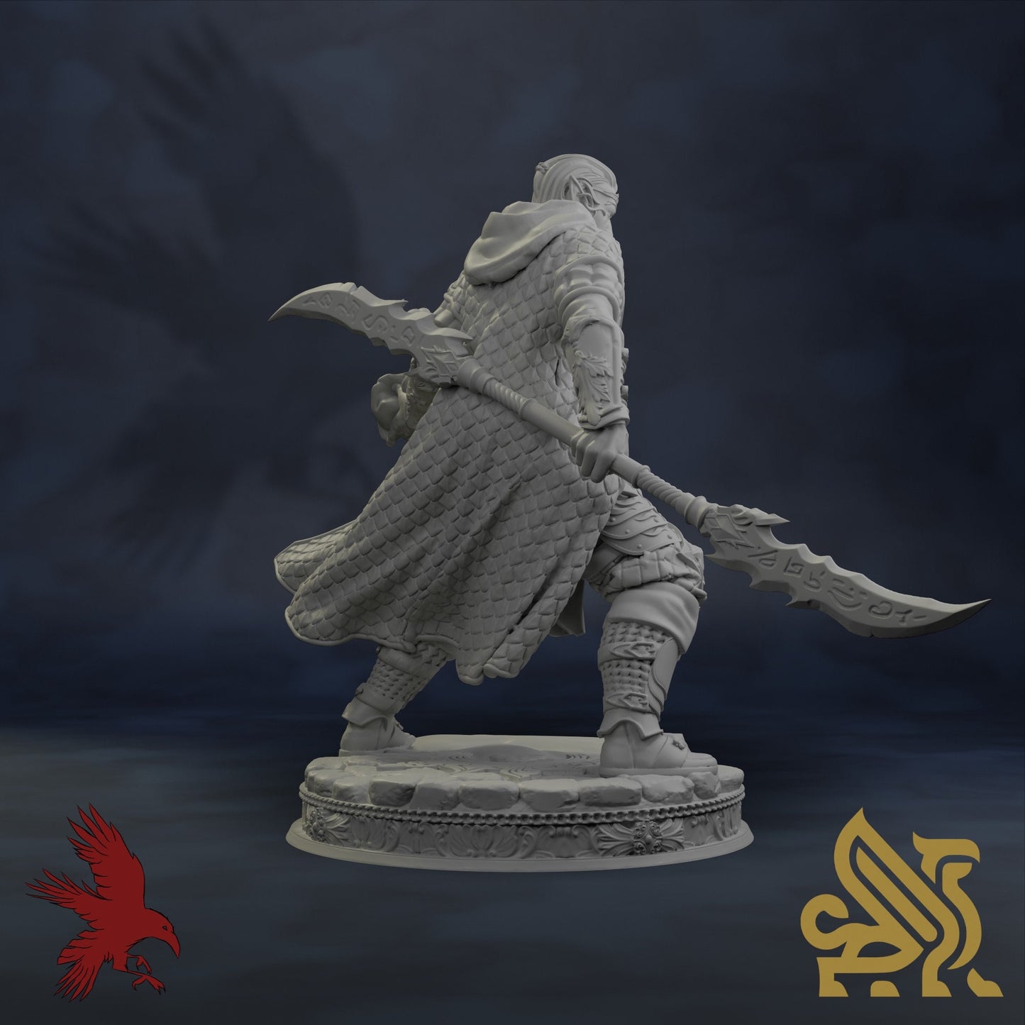 Rolen • Spell Sword • Golden Griffins • Dungeon Masters Stash • 3D Printed Fantasy Miniature • D&D / Pathfinder