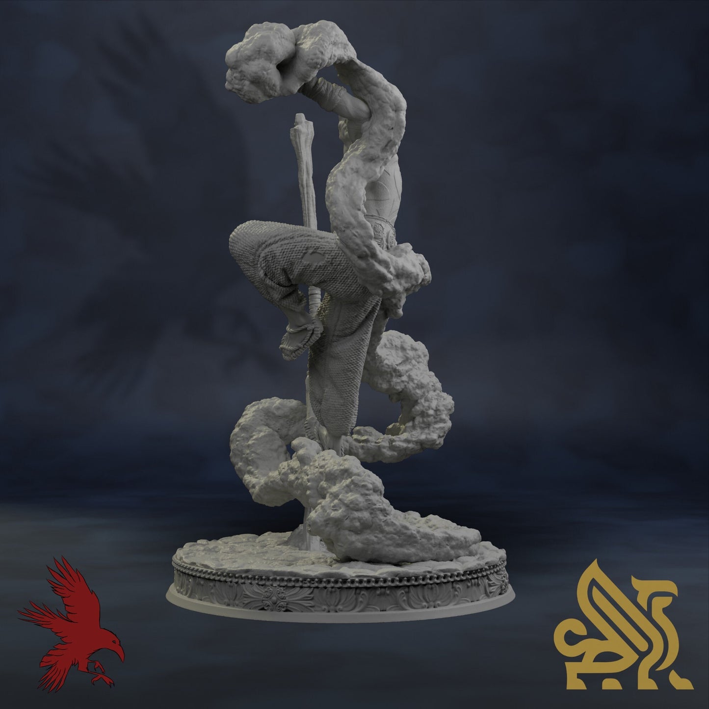 Seer Kheye • Monk • Golden Griffins • Dungeon Masters Stash • 3D Printed Fantasy Miniature • D&D / Pathfinder / Warhammer