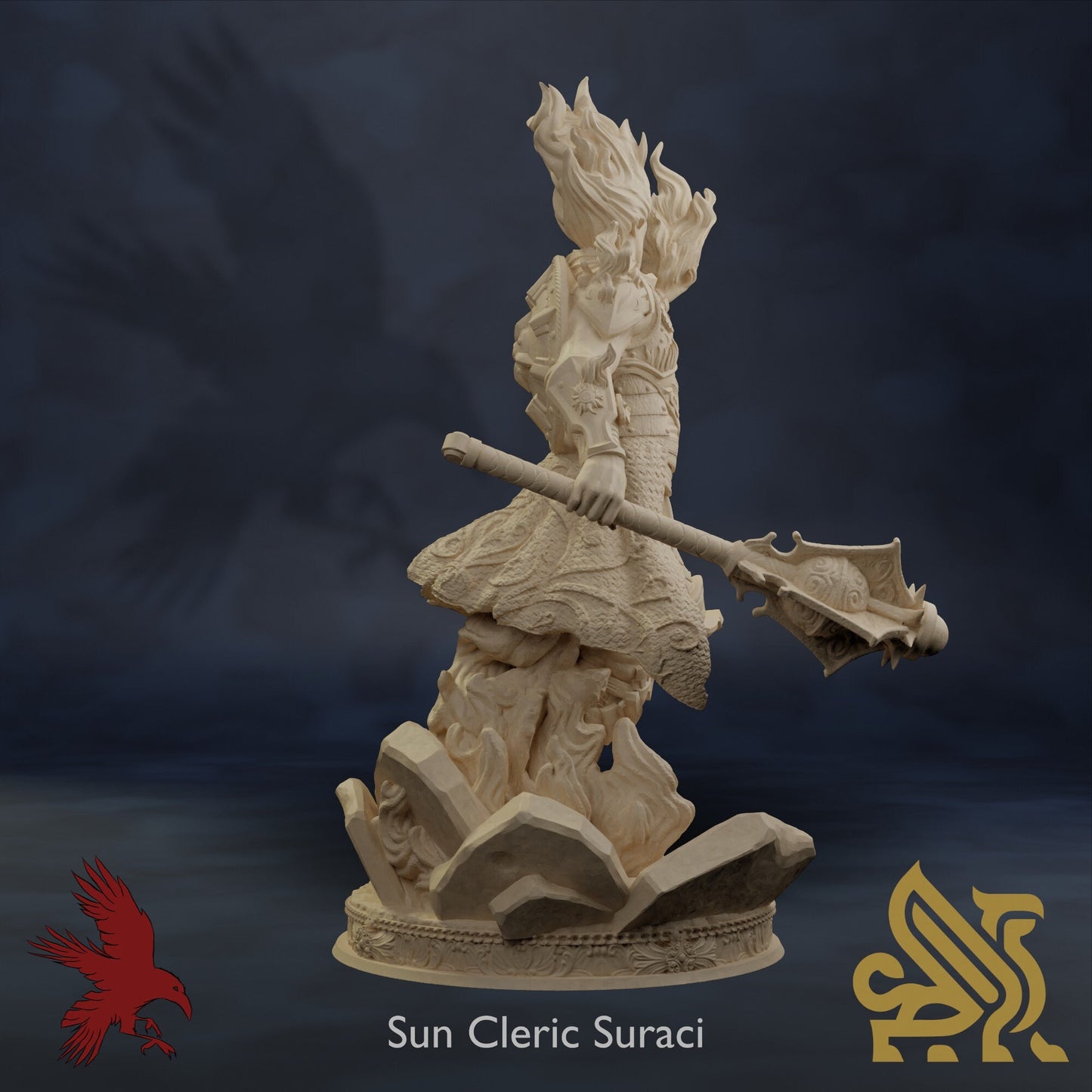 Sun Cleric Suraci • Sands of Sudd Tohst • Dungeon Masters Stash • 3D Printed Fantasy Miniature • D&D / Pathfinder