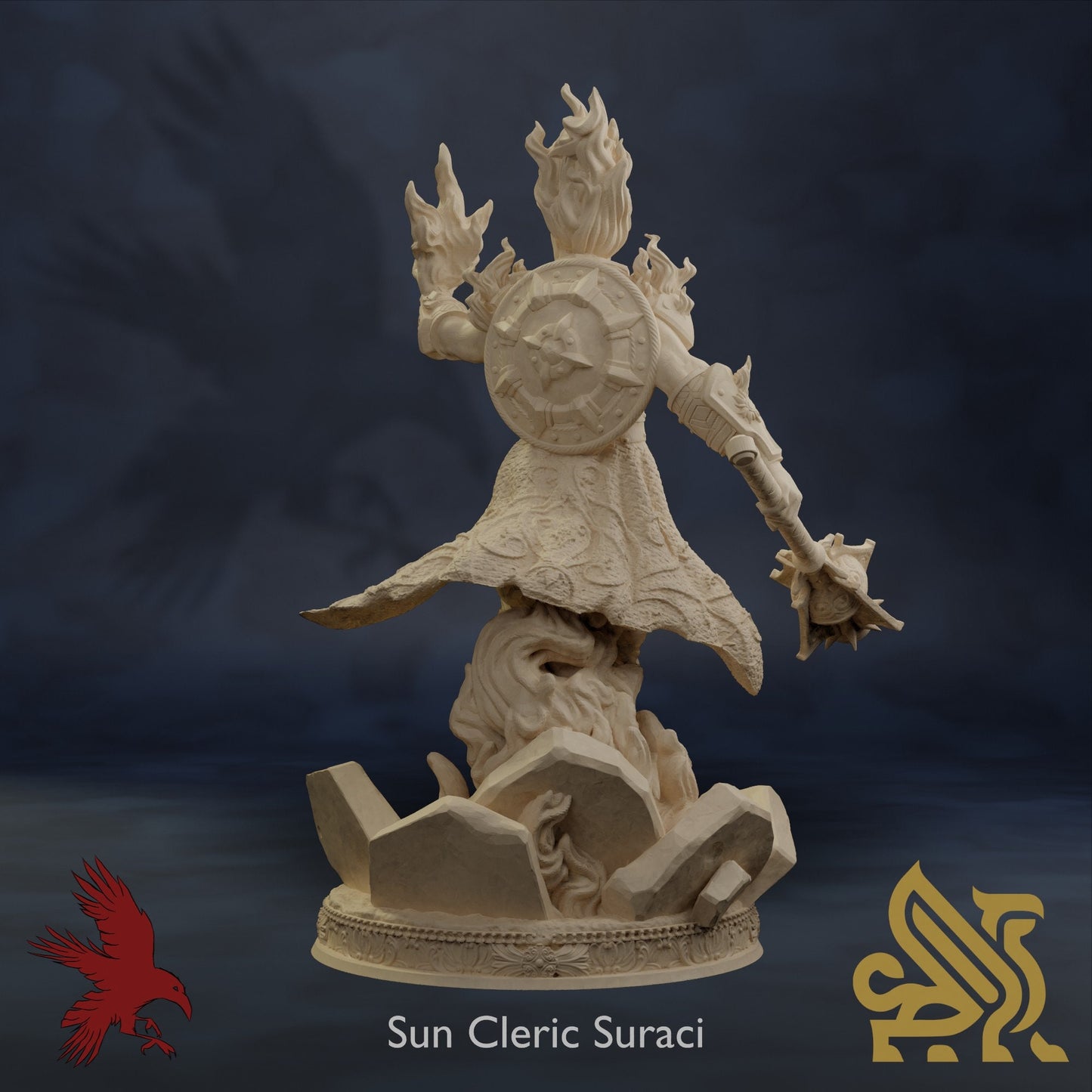 Sun Cleric Suraci • Sands of Sudd Tohst • Dungeon Masters Stash • 3D Printed Fantasy Miniature • D&D / Pathfinder