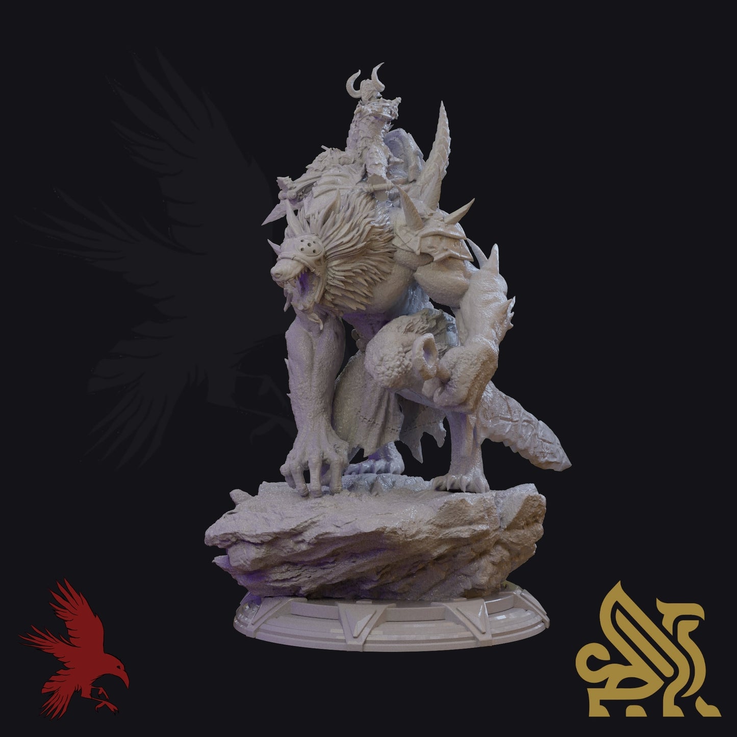 Werewolf Rider Morian • Dungeon Masters Stash • 3D Printed Fantasy Miniature • D&D / Pathfinder / Warhammer