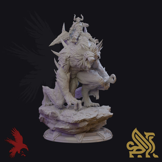 Werewolf Rider Morian • Dungeon Masters Stash • 3D Printed Fantasy Miniature • D&D / Pathfinder / Warhammer