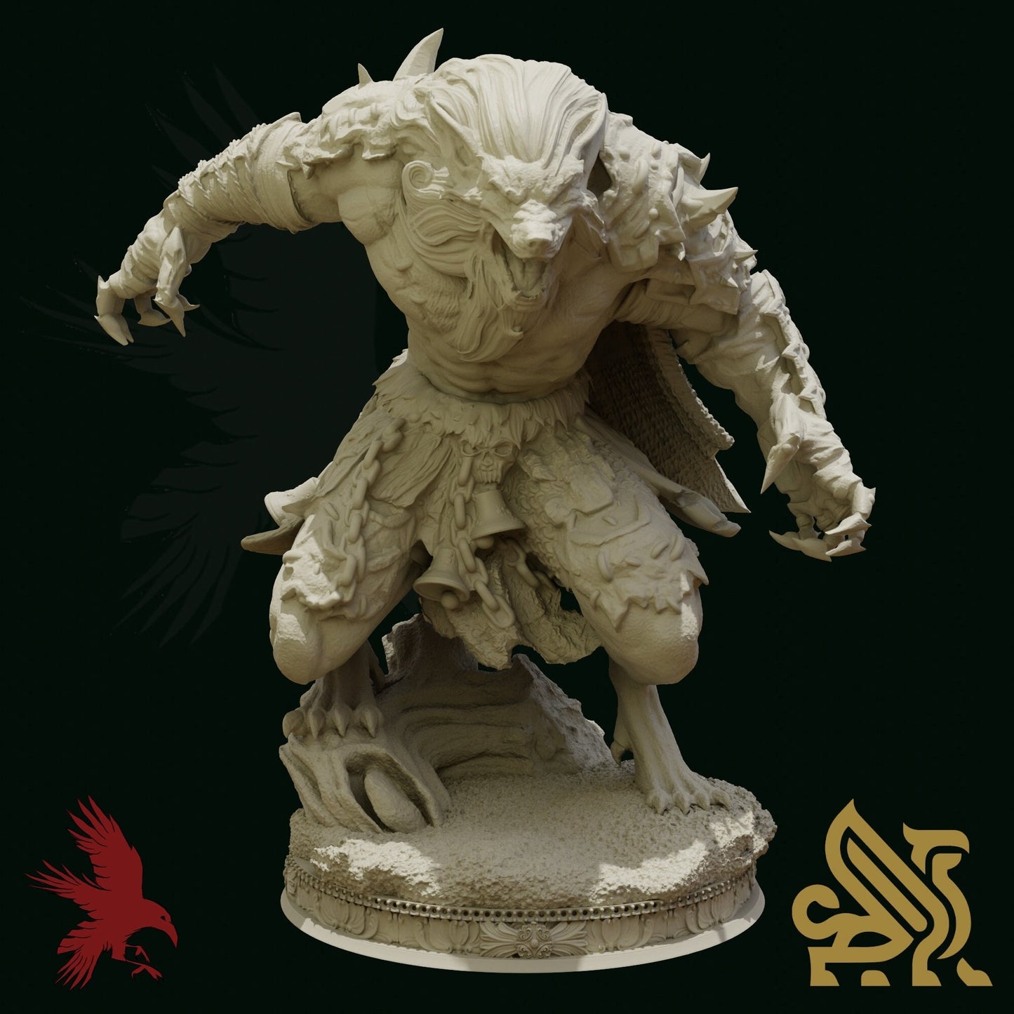 Loghain • Werewolf Knight • Dungeon Masters Stash • 3D Printed Fantasy Miniature • D&D / Pathfinder