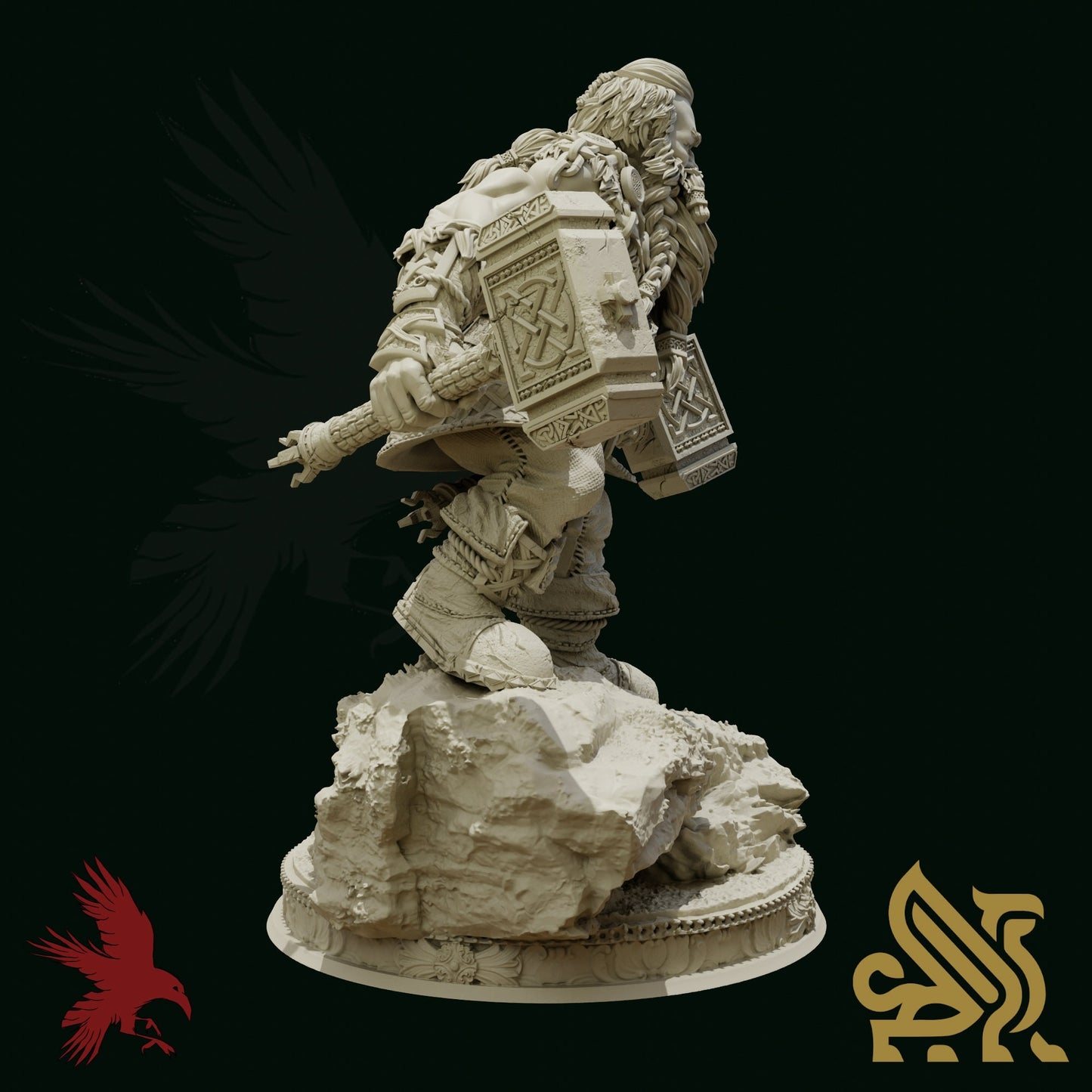 Rend Mathias  • Dwarf Barbarian • Dungeon Masters Stash • 3D Printed Fantasy Miniature • D&D / Pathfinder / Warhammer