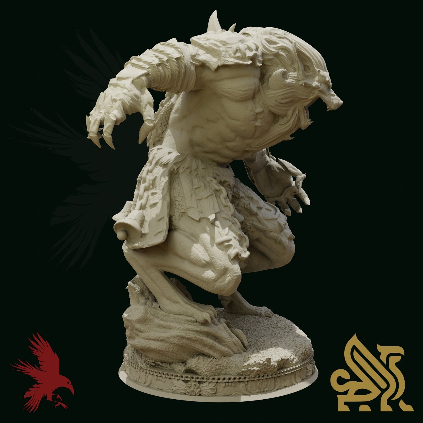 Loghain • Werewolf Knight • Dungeon Masters Stash • 3D Printed Fantasy Miniature • D&D / Pathfinder