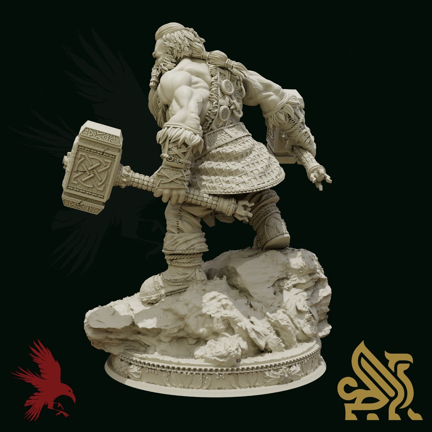 Rend Mathias  • Dwarf Barbarian • Dungeon Masters Stash • 3D Printed Fantasy Miniature • D&D / Pathfinder / Warhammer