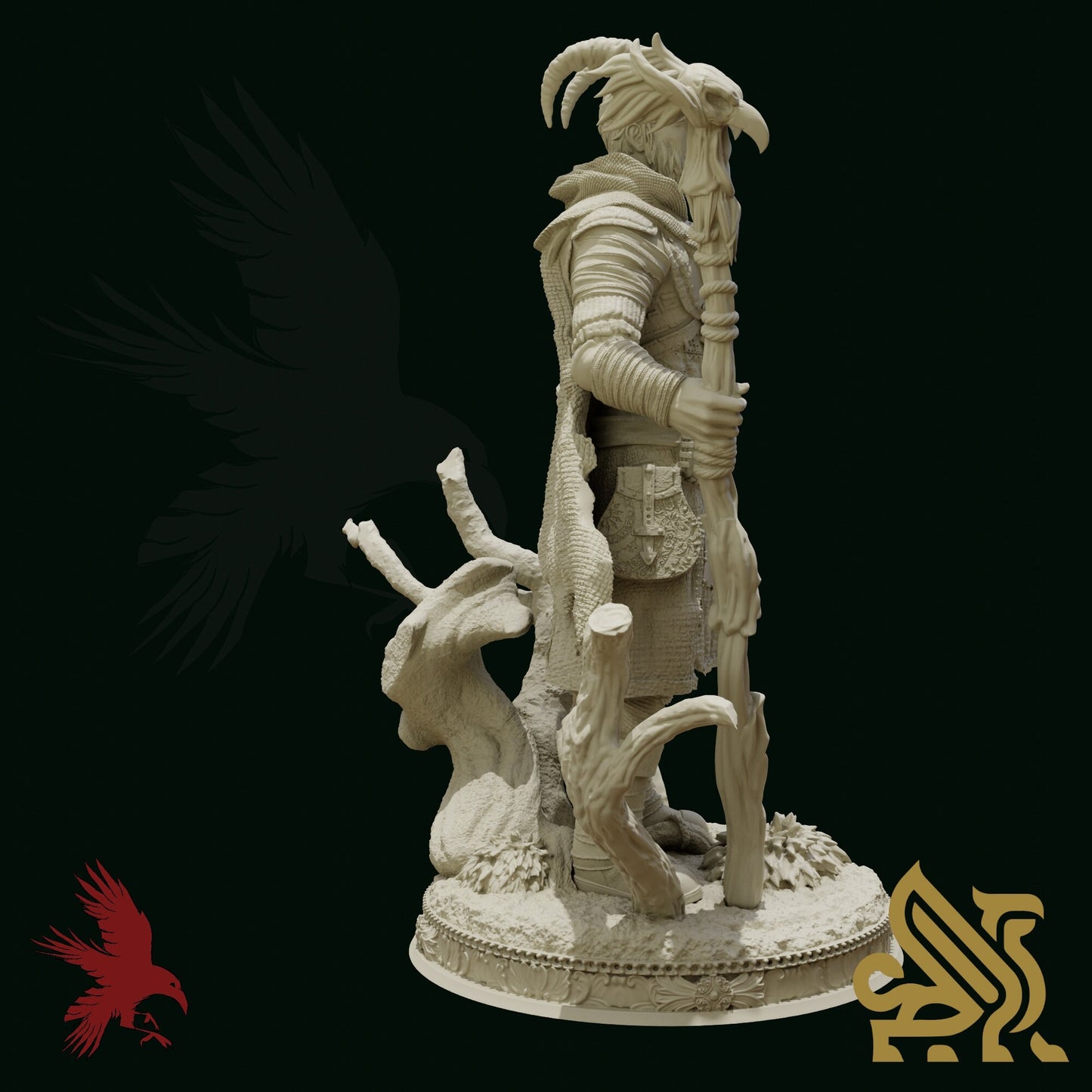 Noranor • Gryphic Druid • Dungeon Masters Stash • 3D Printed Fantasy Miniature • D&D / Pathfinder