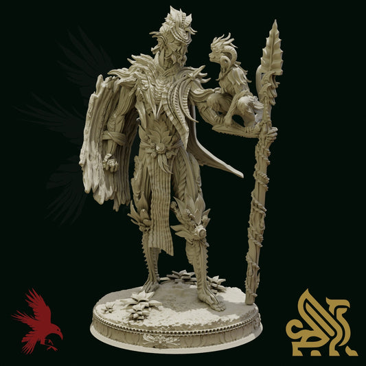 Zelafel • Peaceful with Companion • Spriggan Defender • Dungeon Masters Stash • 3D Printed Fantasy Miniature • D&D / Pathfinder