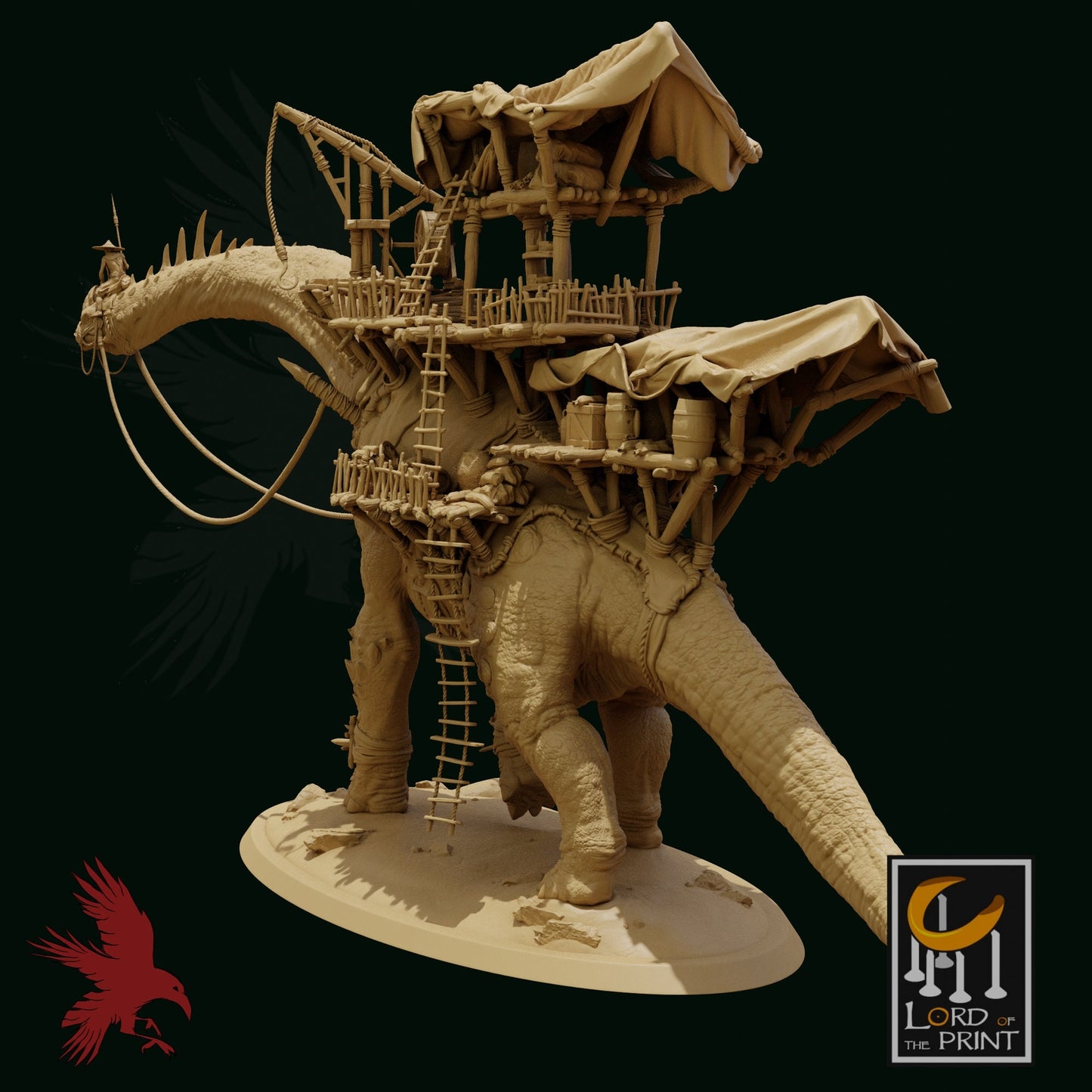 Brachiosaurus Caravan • 32MM Scale Dinosaur • Dinotopia • 3D Printed Fantasy Miniature • D&D / Pathfinder