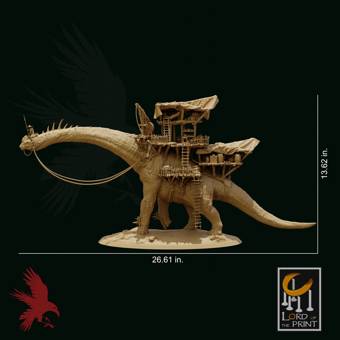 Brachiosaurus Caravan • 32MM Scale Dinosaur • Dinotopia • 3D Printed Fantasy Miniature • D&D / Pathfinder