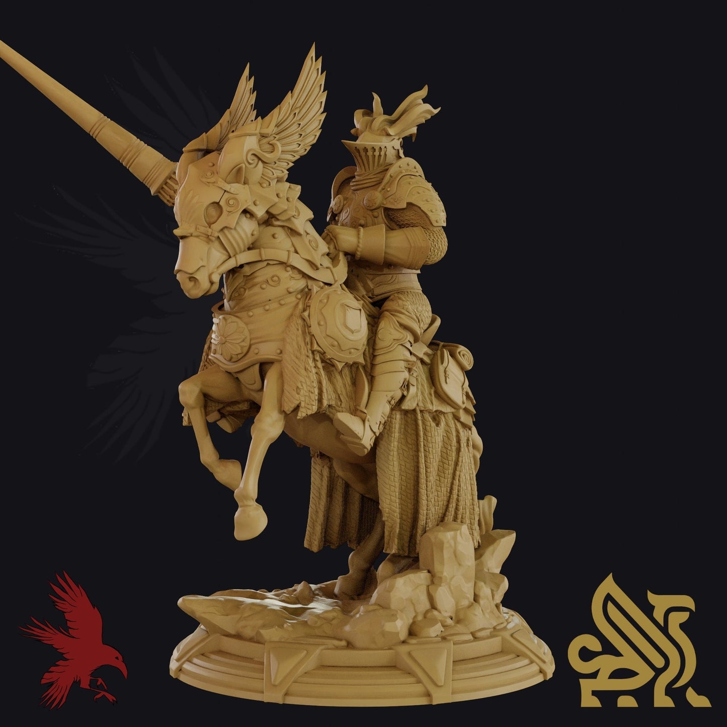Sir Brax Attican • Dark Knight • Dungeon Masters Stash • 3D Printed Fantasy Miniature • D&D / Pathfinder