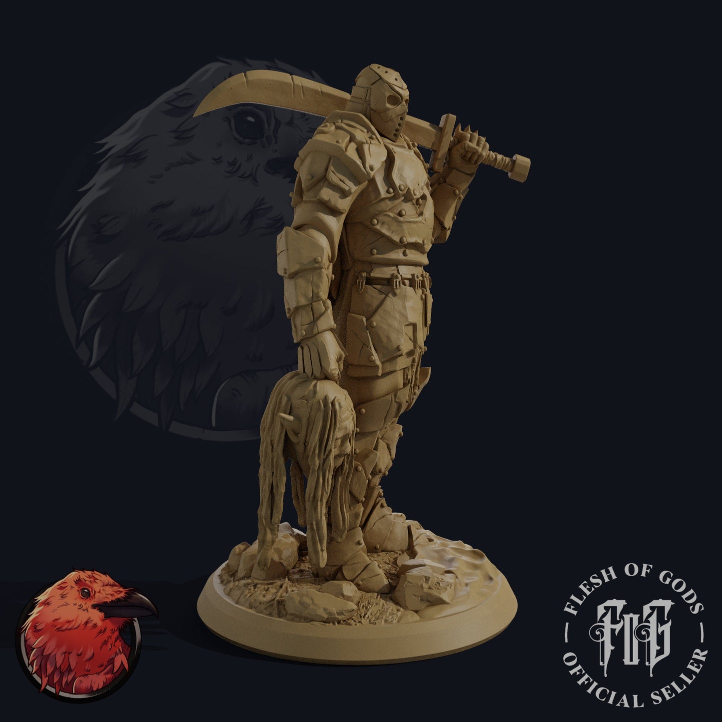 The Dark Knight from Crystal Lake • Flesh of Gods Miniatures • 3D Printed Fantasy Horror Miniature • D&D / Pathfinder