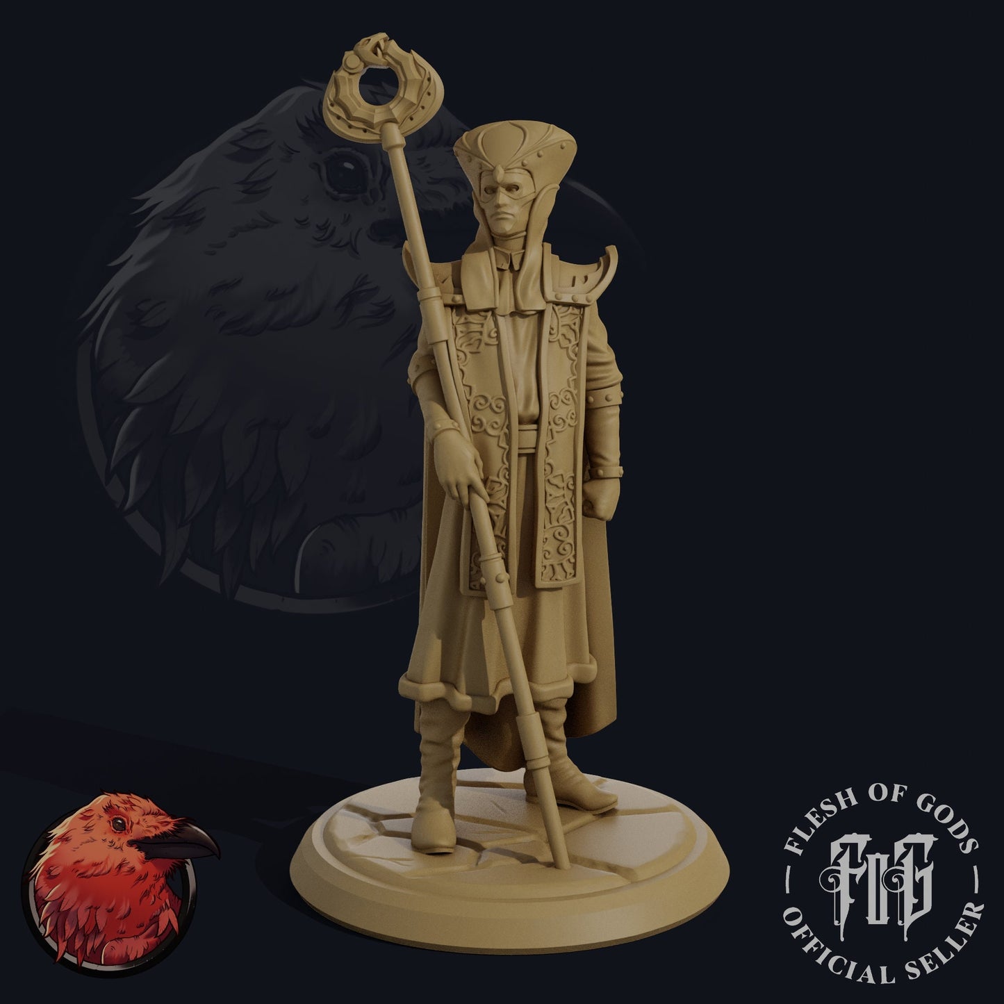 High Order Official • Flesh of Gods Miniatures • 3D Printed Fantasy Miniature • D&D / Pathfinder