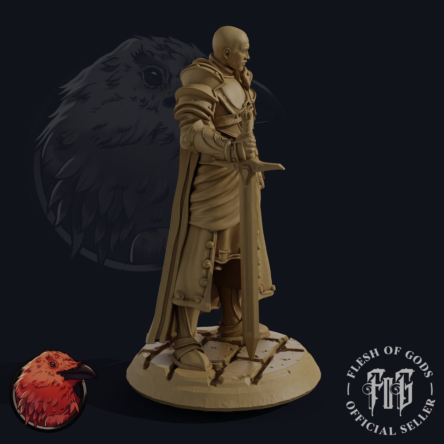 Knight Lord • Flesh of Gods Miniatures • 3D Printed Fantasy Miniature • D&D / Pathfinder